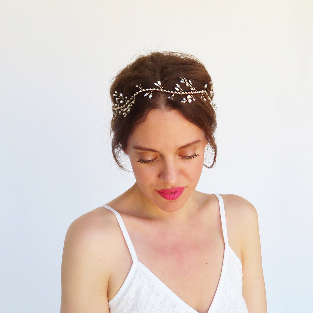 rhinestone hair band for wedding